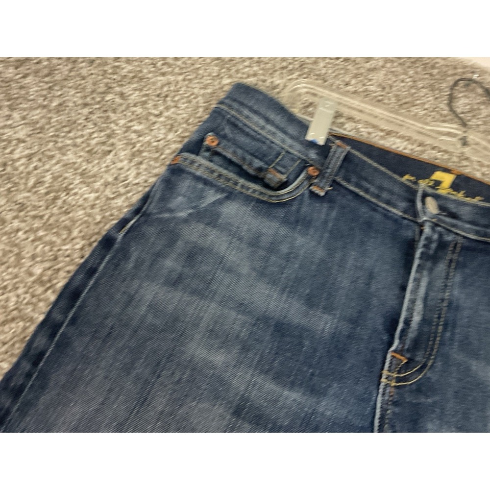 VTG Seven 7 For All Mankind Bootcut Western Rugged Jeans 32 x 26 Blue Dark Wash - Picture 2 of 16